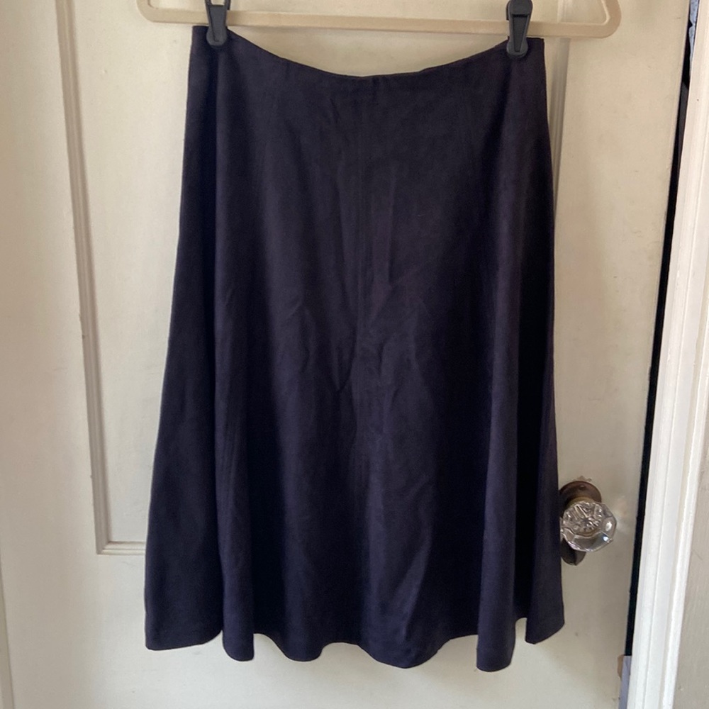 Potters Pot microfiber gray/black  midi a-line skirt back zipper.